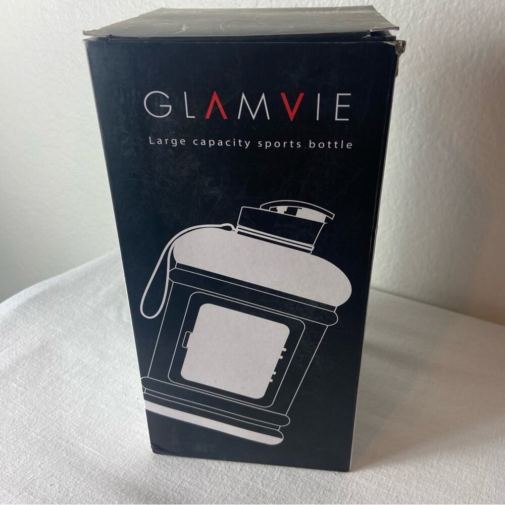 GLAMVIE Sports Water Bottle Large Capacity 73 oz Matte Black Plastic
